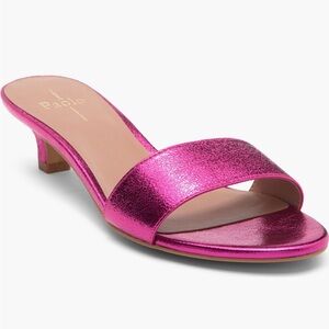 Paolo Fuchsia Metallic Heeled Slides